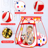 PopUp Princess Tent, Toddler Girl Toys Baby Ball Pit with LED Star Lights, Foldable Kid Play Tent with Carrying Bag, Indoor Outdoor 1 2 3 Year Old Girls Toy Gift for Birthday/ Christmas, Red