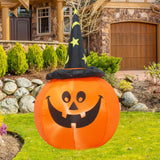 TRMESIA 3.5FT Halloween Inflatable Pumpkins Wear Witch Hats Decorations with Lights, Indoor Outdoor Yard Blow up Decoration Christmas Holiday Addition