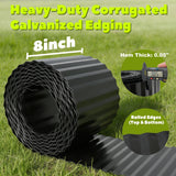 Anleolife Galvanized Steel Garden Landscape Edging Roll, 60FT x 8" Black