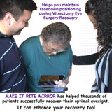 8" Wide 2-Way Make It Rite Mirror for Face Down Vitrectomy Eyesight and Proning Lung Recovery | Easy to Watch TV During Face Down Recovery