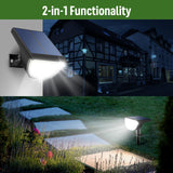 GKGG Solar Lights Outdoor Waterproof IP65, Solar Powered 76 LED 3 Lighting Modes Solar Spot Lights Outdoor for Yard Garden Landscape Pathway (Cool White, 6 Pack)