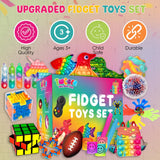 120 Pcs Fidget Toys Pack, Pop Sensory Party Favors Set Gifts for Kids Adults Boy Girl Stocking Stuffers Autistic Bulk Goodie Bag Filler Treasure Box Classroom Prizes School