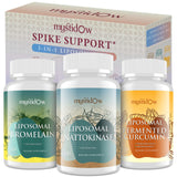 Spike Support Trio | Liposomal Nattokinase 8000 FU 500mg, Bromelain 1150 mg & Fermented Curcumin 1800 mg | High Potency, Enhanced Absorption Formula | for Immune, Heart & Circulation | 60 Day Supply