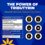 CoreBiome Tributyrin Supplement - Better Delivery & More Effective than Sodium Butyrate - Gut Health & Digestive Support - 3-in-1 Butyrate Postbiotics for Leaky Gut & Gut Barrier Support - 30 Capsules