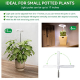 RODINTO Plant Lights for Indoor Growing, Full Spectrum Grow Light with 48 LEDs, 5 Dimmable Levels Super Bright Halo Grow Lights, with Automatic Timer, Height Adjustable 7"-17", Pack of 3