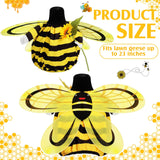 FuWeave Summer Bee Porch Goose Outfit for 23" Porch Goose Clothes with Bee Wings Sunflower for Spring Summer Outdoor Statue Garden Deck Patio Yard Lawn Art Decoration