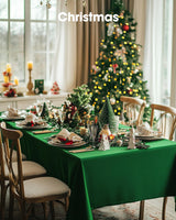 Pureegg Plastic Table Cloth Disposable 20 Pack, 54 x 108 Inch Table Cloths, St Patricks Day, Christmas Decorations, Tablecloths, Rectangle, Forest, Emerald, Plastic Cover, Leakproof & Sturdy, Green
