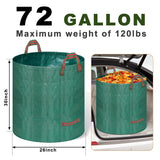 Remiawy Reusable Yard Waste Bags, 3 Packs 72 Gallons Lawn and Leaf Garden Bags with Reinforced Carry Handles Heavy Duty Garden Waste Bags Camping Yard Recycling Trash Bags for Debris Leaves Grass