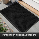 Commercial Floor Mat Non-Slip Waterproof, 60"x36" Front Door Mat for High Traffic Areas, Easy Clean Low Profile Durable Rug, for Entryway, Indoor/Outdoor, Office, Industrial, Garage, Black