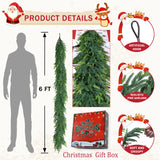 Christmas Cedar Garland for Staircase Real Touch Droopy Bendable Lifelike Faux Xmas Garlands for Decoration Christmas Green Pine Mantle Garland Thanksgiving Table Decorations Outdoor Indoor