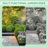 50 FT Landscape Edging No Dig [Extra Tall 4 Inch High] with 45 Spikes, Heavy-Duty Plastic Garden Edging Border