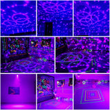 DJPTYGCK 2 in 1 Glow Party Black Light Disco Ball Light with Sound Activated Strobe Dj Party Lights Black Lights, for Halloween Christmas Birthday Decor Classroom Room Family Party Decor