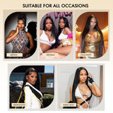 Human Hair Bundles with Closure Straight(22 24 26+20,Free Part) Closure with 3 Bundles Brazilian Virgin Hair 16A Extensions with Pre Plucked with Baby Hair 4X4 HD Lace Closure Natural Black Color
