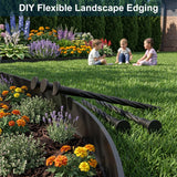 Landscape Edging Border Kit Includes 40 ft of Lawn Edging and 40 Spikes. This Garden Plastic Edging Border is Perfect for Landscaping, Flower Gardens, and lawns. (Black-40ft)