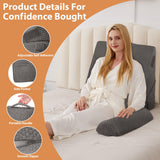 BIEEZZK Orthopedic Bed Wedge Pillow Set 3Pcs, Adjustable Memory Foam, Pillow Wedge for Post Surgery, Back Pain Relief, Triangle Pillows for Acid Reflux, Snoring, GERD, Dark Grey