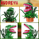 aphpaio Audrey 2 Piranha Plant Building Toys Sets, Little Shop of Horrors Flowers Cannibal with Openable Mouth Building Blocks, Gift for TV Fans Halloween Christmas Kids Ages 8+