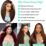 Chocolate Brown Deep Wave Lace Front Wigs Human Hair 13X6 Lace Front Wigs Human Hair Pre Plucked 180% Density HD Transparent Lace Frontal Wigs For Women Colored Deep Curly (Chocolate Brown, 24 Inch)