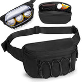 Trahzia Fanny Pack Cooler, Insulated Waist Pack Snack Bag, Portable Hip Pack for Beach, Camping and Hiking, Black