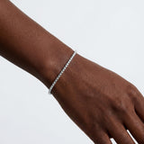 TOPCRED 925 Sterling Silver 3mm Box Chain Bracelet for Women 7 Inches