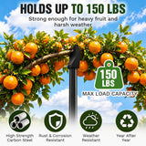 Carbon Steel Tree Support Pole with Crutch, Adjustable 20"-81" Tree Support for Leaning Trees, Prevents Fruit Trees Branch Breakage, Holds Up to 150 lbs, 360° Self Adjusting Base for Branch-Support