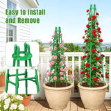 4 Pack 64" Tall Adjustable Obelisk Garden Trellis for Climbing Plants, Rust-Proof Pe Coated Metal Plant Trellis Support for Raised Beds, Potted Vines, Cucumbers, Tomatoes, Indoor Outdoor Use (4 Pack)