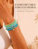 MILACOLATO 6Sets Boho Bead Stackable Bracelets for Women Men Adjustable