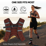 APEXUP Weighted Vest with 5lbs/10lbs/15lbs/20lbs/25lbs/30lbs Weights and Reflective Stripe, Weight Vest Men Women for Workout, Strength Training, Running (Claret, 10lbs)