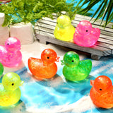 Meooeck 12 Pcs Duck Stress Relief Toys Stress Balls for Adult Mini Glitter Duck Squeeze Fun Fidget Toys Animal Balls Cute for Birthday Party Office Christmas Stocking Stuffer Gift ADHD Autism Anxiety