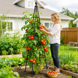 Adjustable Garden Trellis for Climbing Plants, 6FT Obelisk Plant Support Tower for Potted & In-Ground Vegetables, Tomatoes, Cucumbers, Vines - Easy Assembly, Indoor & Outdoor Use（2 Pack）