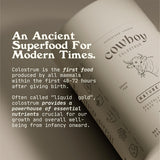 COWBOY COLOSTRUM Powder - Bovine Colostrum Powder for Women & Men - First Day Milking Whole Colostrum - Grass Fed Colostrum Supplement for Gut Health, Immunity, Skin & Hair (Unflavored, 40 Servings)