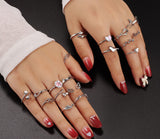 TAMHOO 20 Pcs Adjustable Rings Set for Women - Finger Rings Pack Stackable Rings for Teens- Cute Rings for Teen Girls -in Gold and Silver Tone (#2-silver tone)