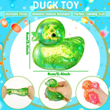 Meooeck 12 Pcs Duck Stress Relief Toys Stress Balls for Adult Mini Glitter Duck Squeeze Fun Fidget Toys Animal Balls Cute for Birthday Party Office Christmas Stocking Stuffer Gift ADHD Autism Anxiety