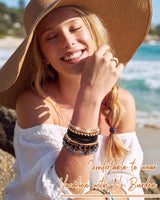 MILACOLATO 4 Sets Boho Stackable Bracelets for Women Adjustable