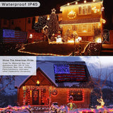 (New) American Flag Lights, Outdoor String Lights 420 LED Waterproof Led Flag Net Light Patriotic Ornaments for Outdoor Home Yard,Garden, Camping, Memorial Day, 4th of July, Christmas Decorations