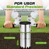 Somivrusa Portable Golf Hole Cutter 4" & 6" Golf Cup Digger, USGA-Standard Detachable Handle Stainless Steel Hole Digger for Backyard, Garden & Outdoor Golf Putting