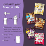 FlavCity Grass Fed Whey Protein Powder - Variety Pack - 25g Protein & 10g Collagen - 5 Single Serve Packets - Made with Organic Reishi & Cordyceps - Gluten Free & No Added Sugars