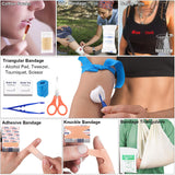 Emergency Survival Kit and First Aid Kit, 142Pcs Survival Gear and Supplies Equipment with Molle Pouch, Gift for Christmas Men Dad Husband Camping Essentials Hiking Hunting Outdoor Adventure (Black)