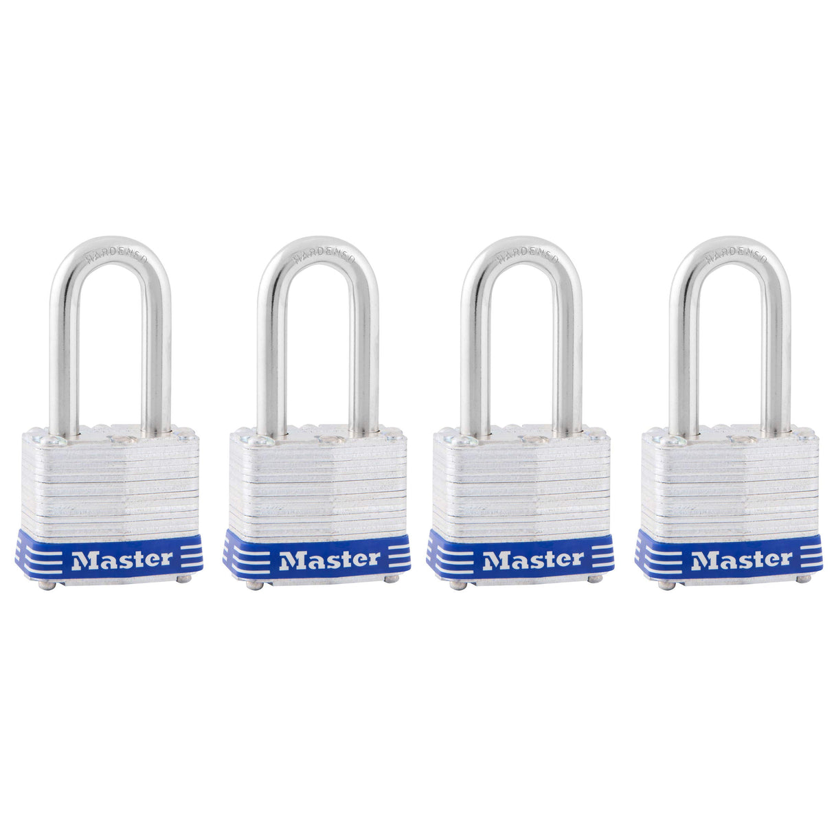 Master Lock 3QLF Outdoor Padlock with Key, 4 Pack Keyed-Alike