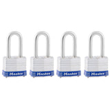 Master Lock 3QLF Outdoor Padlock with Key, 4 Pack Keyed-Alike