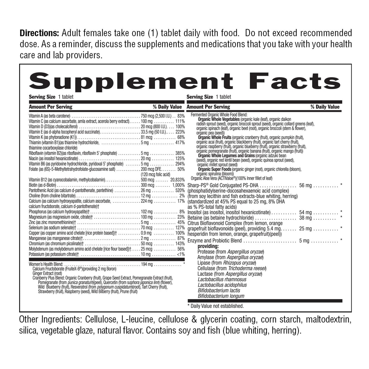 Country Life CORE Daily-1 for Women 50+ Multivitamin - Formulated for Women Over 50, Complete Daily Nutrition with Women's Health Blend, Coenzymated B Vitamins, Probiotics, and Digestive Enzymes
