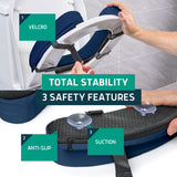 Lunderg Toilet Seat Riser for Seniors - Adds 2 inches - Universal Fit - FIRM Raised Toilet Seat Cushion with High-Density Foam for enhanced Comfort & Elevation. Post-Surgery Must Have (Blue)