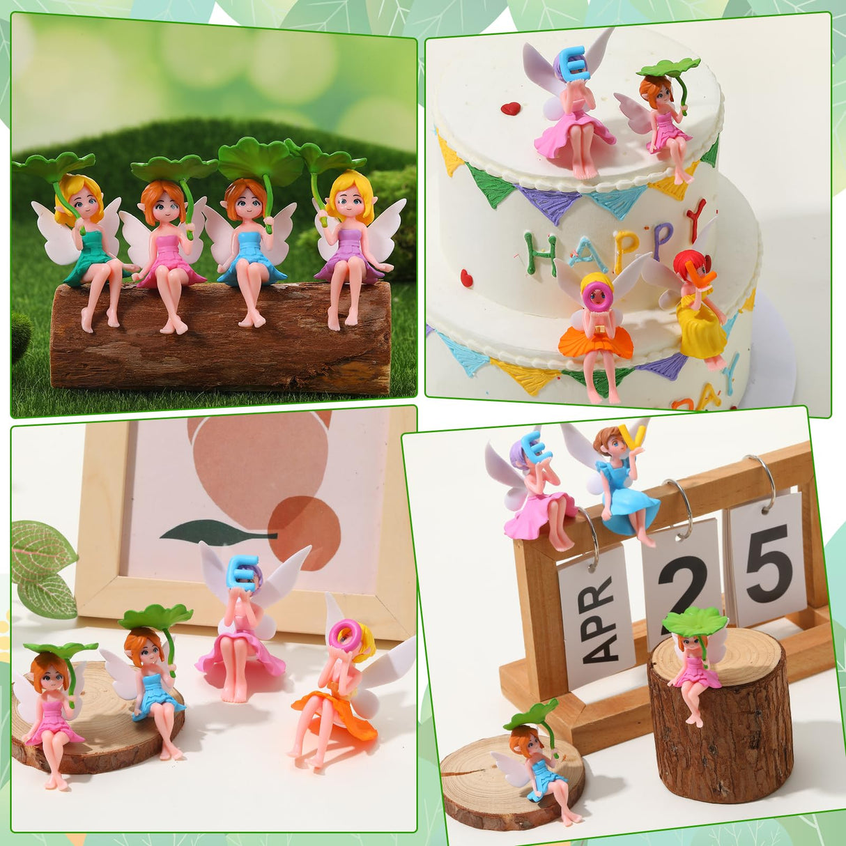 GGSTDDUP 20 Pcs Miniature Fairy Figurines, Hand-Painted Small Flower Fairies with Wings for Garden Decor, Cake Topper & Landscapes
