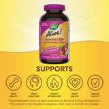 Nature's Way Alive! Women's 50+ Daily Gummy Multivitamins, Women's Supplements, Supports Healthy Heart, Brain & Bones,* B-Vitamins, Mixed Berry Flavored, 150 Gummies (Packaging May Vary)