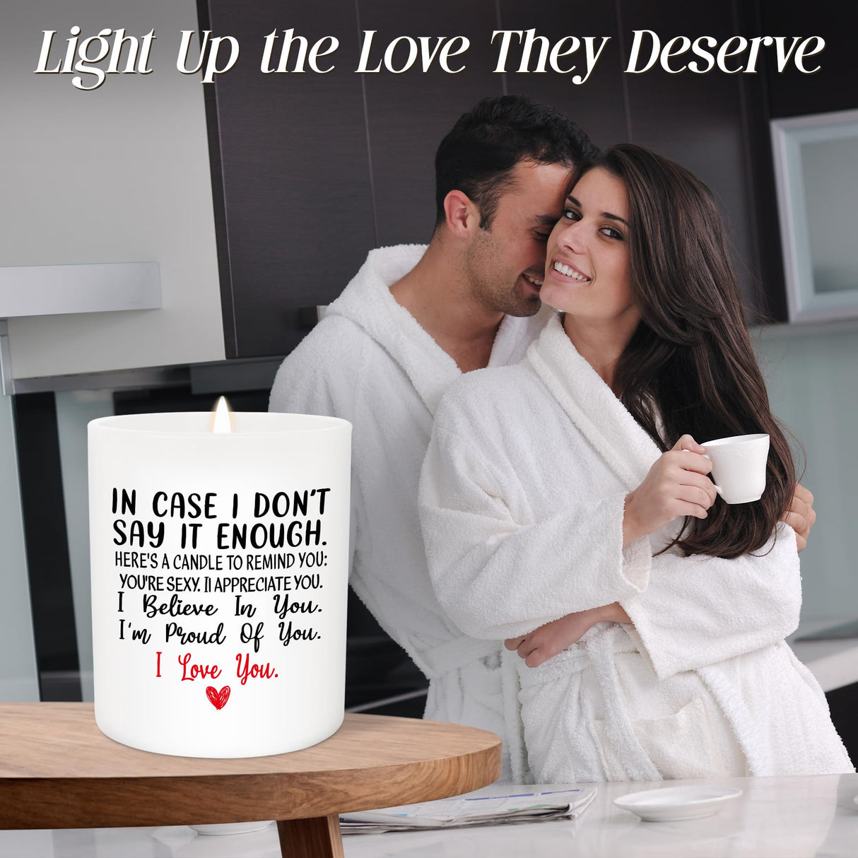 TEEZWONDER Christmas Couple Gifts for Her Wife Women Girlfriend - Vanilla Lavender Candle 10 oz - Engagement Gifts for Her, Romantic Candles for Anniversary Wedding Gift, Husband Birthday Gift for Him