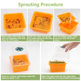 Microgreen Growing Trays, 5" x 5" Sprouting Tray with Humidity Dome, 1.2 mm Small Mesh Holes, BPA Free, Sprouter Kit for Growing Mirco Seeds, Like Broccoli, Alfalfa, Radish, Clover - 6 Pack | Colorful