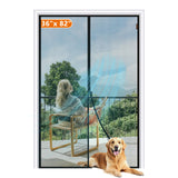 MAGZO Magnetic Screen Door Fit Door Size 36 x 82 Inch, Screen Size 38" x 83" Strong Magnets Mesh, Reinforced Fiberglass Net for Patio and Front Entrances, Gray