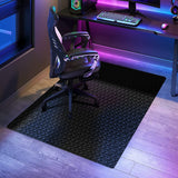 SALLOUS Chair Mat for Hard Floor, 47" x 36" Vinyl Gaming Chair Mat for Hard Surface, Multi-Purpose Hard Floor Protector Desk Chair Mat for Home Office (Black)