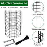 Adnee 10 Packs Wire Plant Protector from Animals - 20" H X 12" D Metal Mesh Plant Cage Covers - Sturdy Garden Bunny Barricades Chicken Wire Cloche for Plants Shrubs Vegetables Flowers