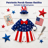 Spoilu 4th of July Porch Goose Outfit for 23 Inch Lawn Statue