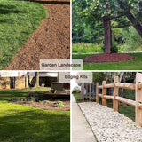 40 Ft Landscape Edging Kit, Brown Garden Edging Border with 40 Edging Garden Stakes, Plastic Landscaping Edging Roll for Flower Bed Lawn Driveway Yard